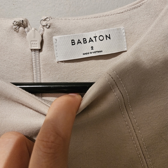 BABATON Cream sheath dress NWOT - Picture 4 of 7